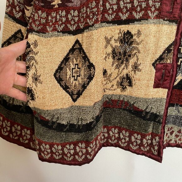 Flashback Couture Woven Jacket Southwestern Art to Wear Button Closure Size M - Picture 8 of 13